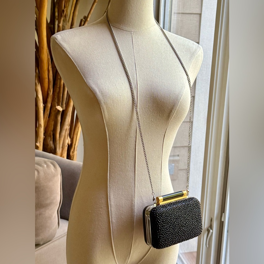 Elegant Black Beaded Clutch